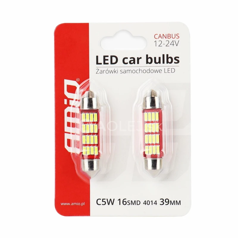 LED žiarovky CANBUS 4014 16SMD Festoon C5W C10W C3W 39mm White 12V/24V