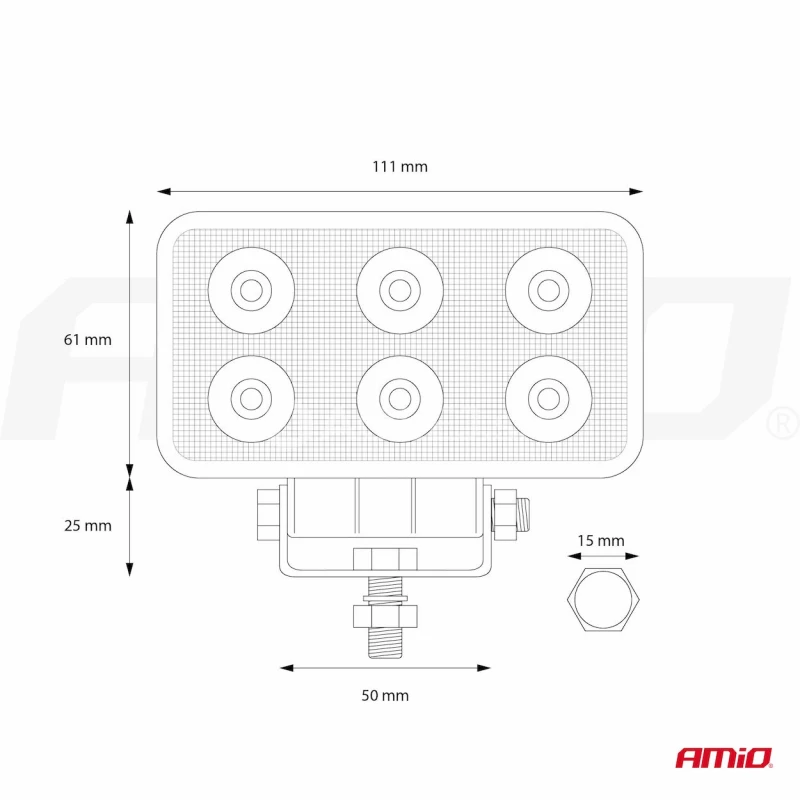 Pracovné LED svetlo AWL02 6 LED FLAT 9-60V