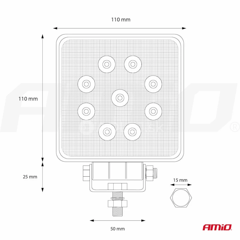 Pracovné LED svetlo AWL03 9 LED FLOOD 9-60V