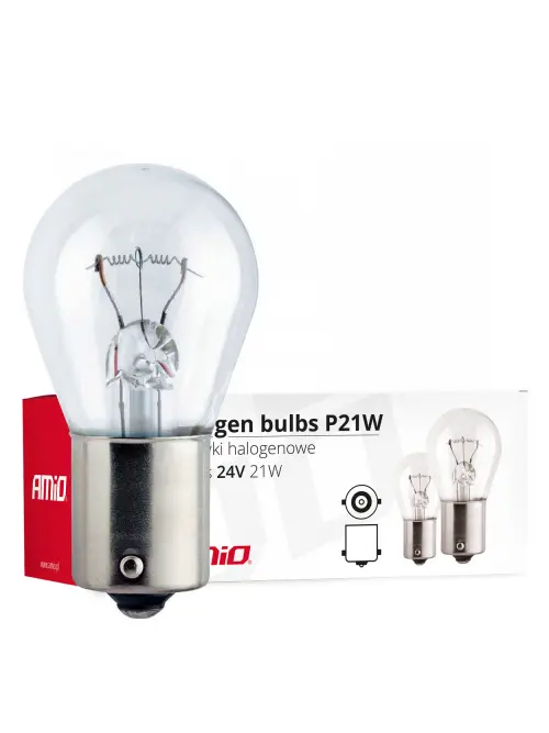 Halog&eacute;nov&eacute; žiarovky P21W BA15s 24V 10ks