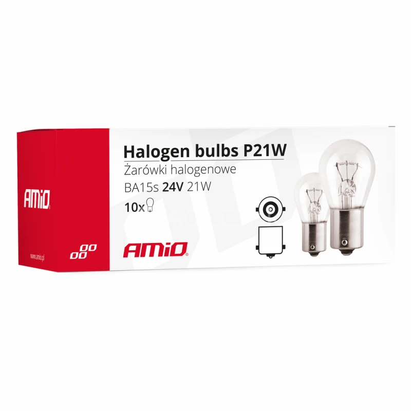 Halog&eacute;nov&eacute; žiarovky P21W BA15s 24V 10ks