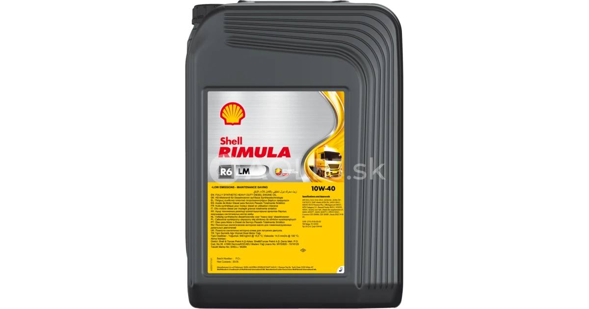Shell Rimula R6 LM 10W-40 20L | AOLEJ.sk - Oleje, mazivá, filtre a 