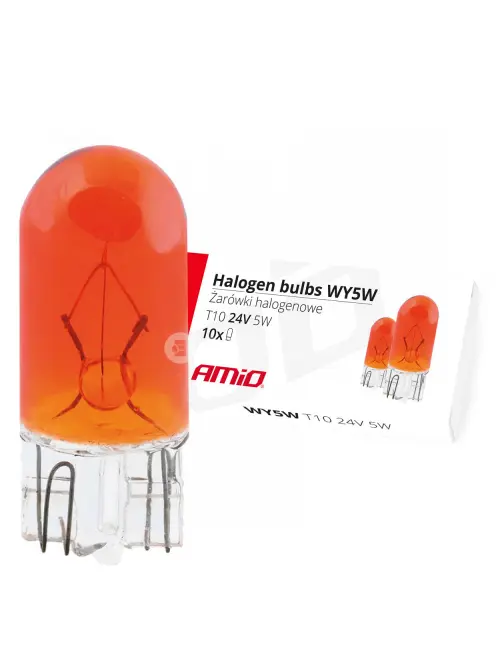 Halog&eacute;nov&eacute; žiarovky WY5W T10 5W W2.1x9.5d AMBER 24V 10ks