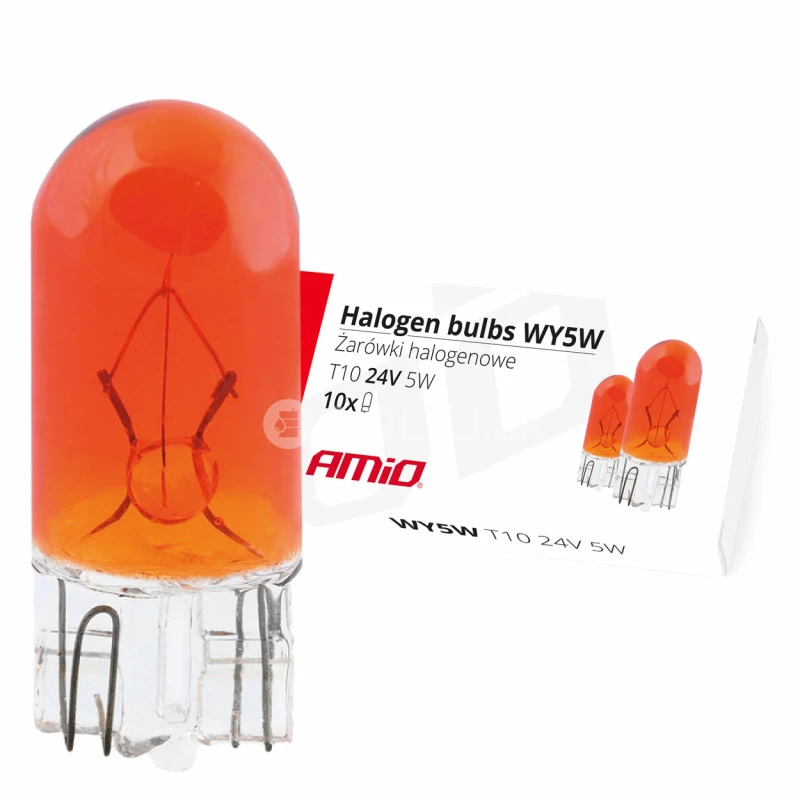 Halog&eacute;nov&eacute; žiarovky WY5W T10 5W W2.1x9.5d AMBER 24V 10ks