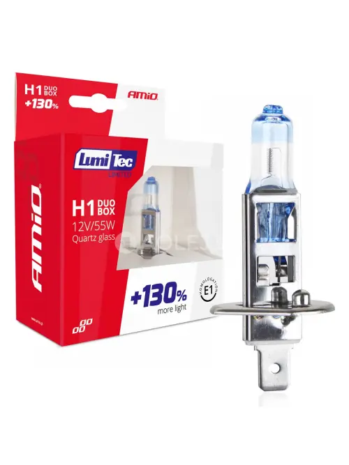 Halog&eacute;nov&yacute; DOU blister (2ks) H1 12V 55W sada LumiTec LIMITED +130%