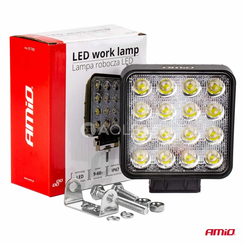 Pracovné LED svetlo 16x LED AWL05 EMC 108x108 48W FLAT 9-60V