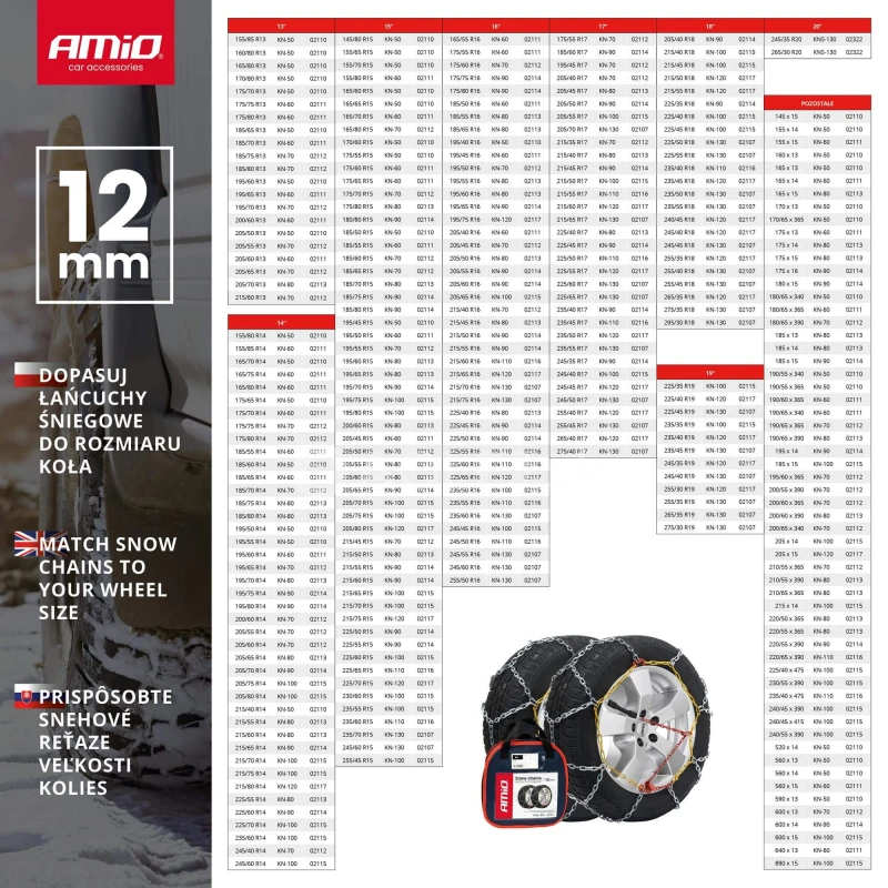 Snehov&eacute; reťaze &Ouml;-Norm 12mm KN-120