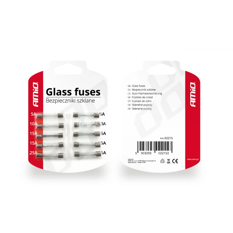 Sklenen&eacute; poistky 10 ks