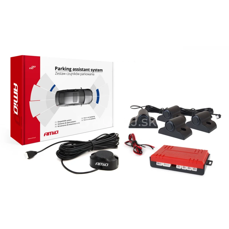 Parkovací asistent so zvukovým signalizátorom/bzučiak 4-senzorové čierne TRUCK 19mm