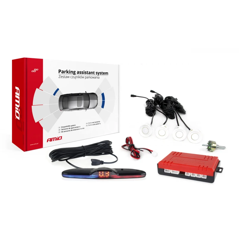 Parkovací asistent MAX LED 4-senzorové biele