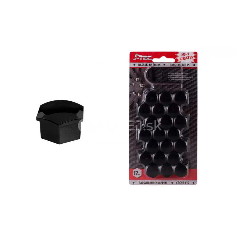 Sada krytiek pre skrutky kolies 17 mm - čierne