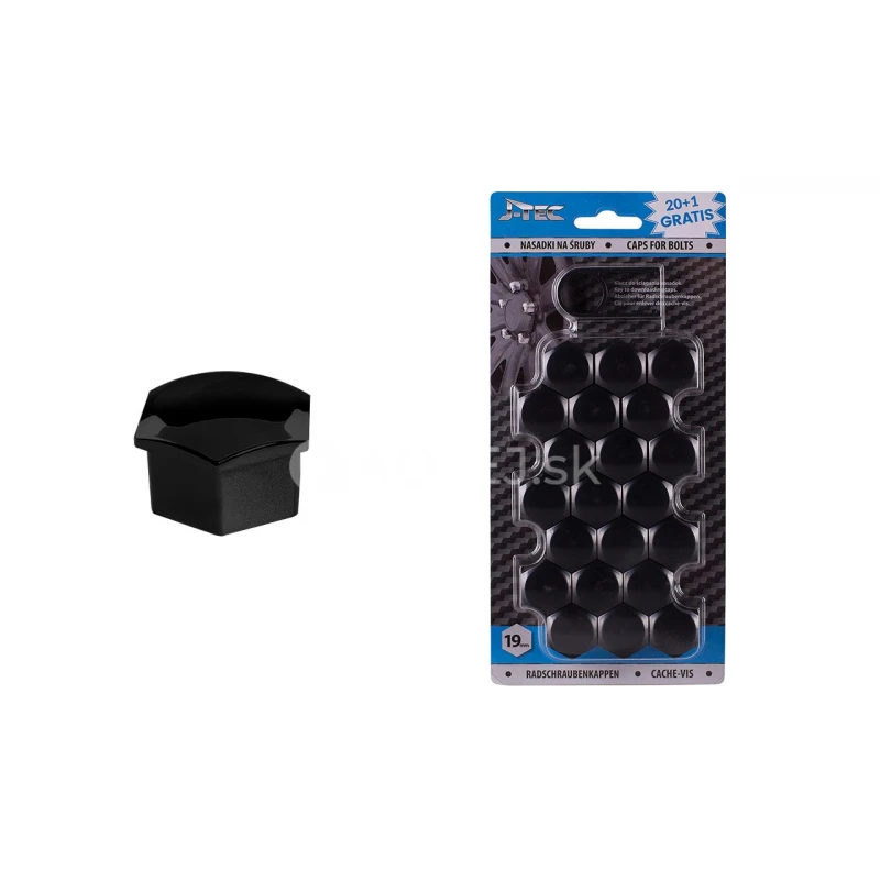 Sada krytiek pre skrutky kolies 19mm - čierne