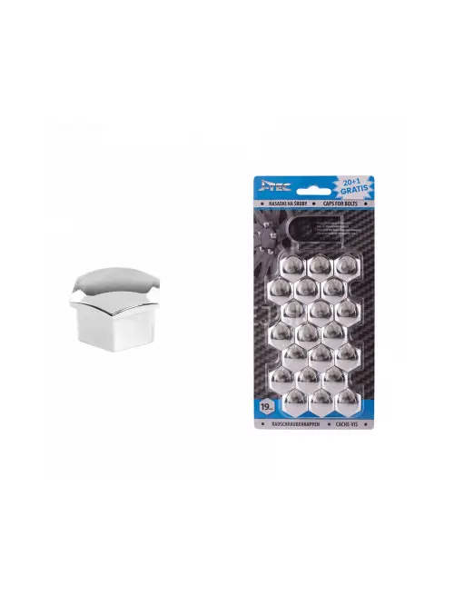 Sada krytiek pre skrutky kolies 19 mm - chrómové