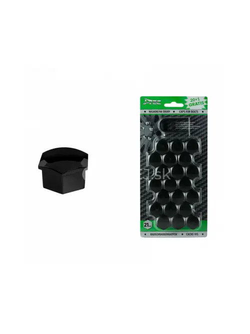 Sada krytiek pre skrutky kolies 21 mm - čierne