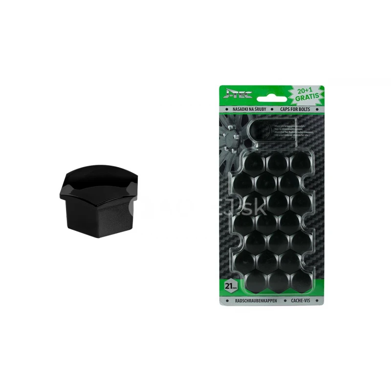 Sada krytiek pre skrutky kolies 21 mm - čierne