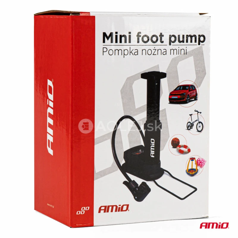 Kovov&aacute; nožn&aacute; pumpa s manometrom MINI PU03