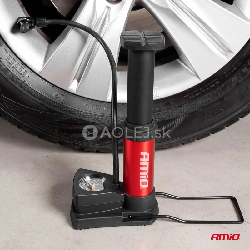Kovov&aacute; nožn&aacute; pumpa s manometrom MINI PU03