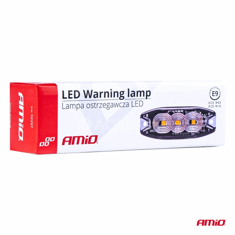 Výstražné osvetlenie oranžové 3x3W LED R65 R10 12/24V IP67
