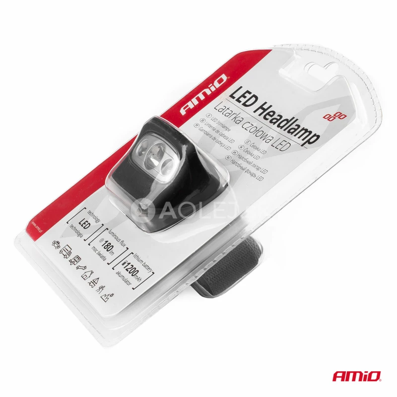 Čelovka LED 3W 1200mA dob&iacute;jacia 180Flux IPX4