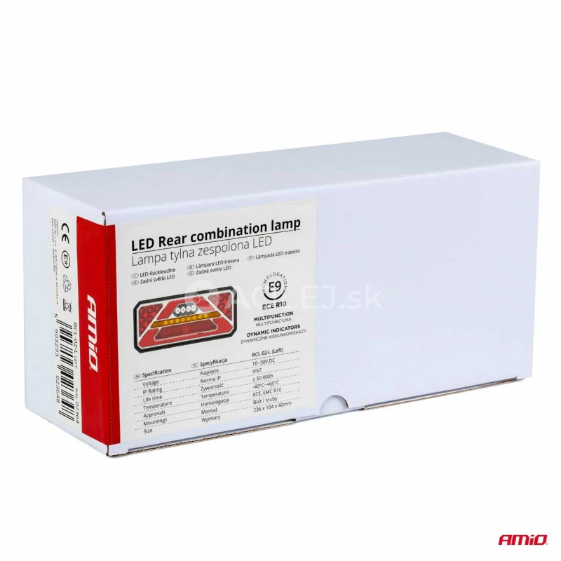 Svetlo zadné združené LED dynamické ĽAVÉ RCL-02-L