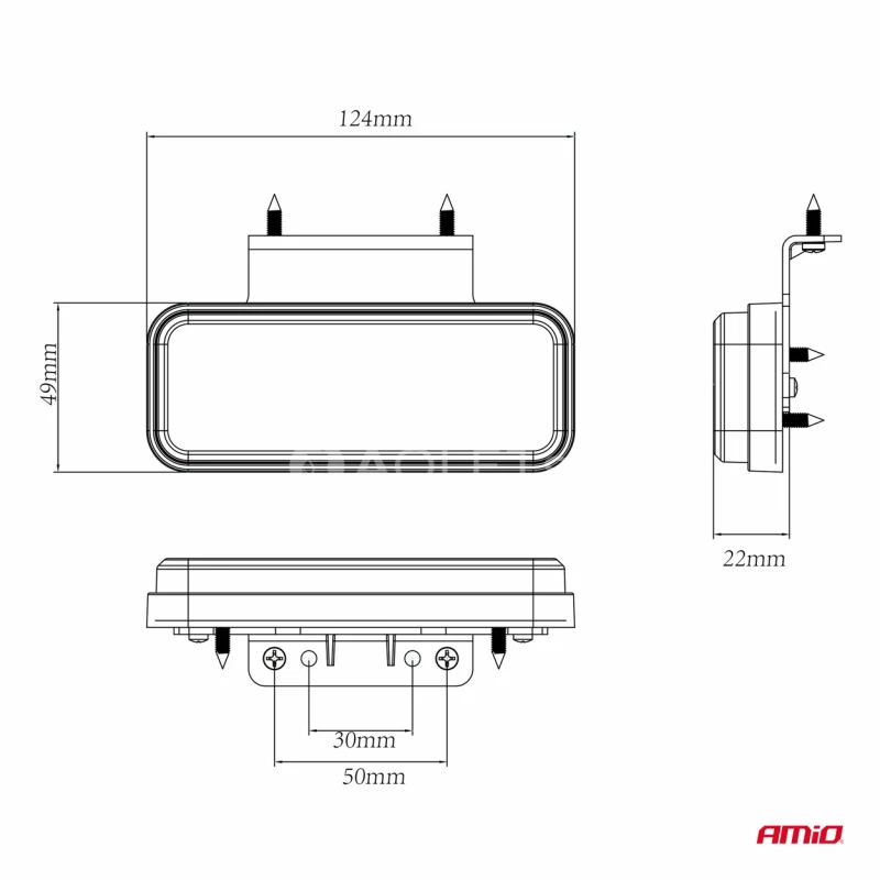 Svetlo obrysové oranžové - obdĺžnikové LED- OM-02-O