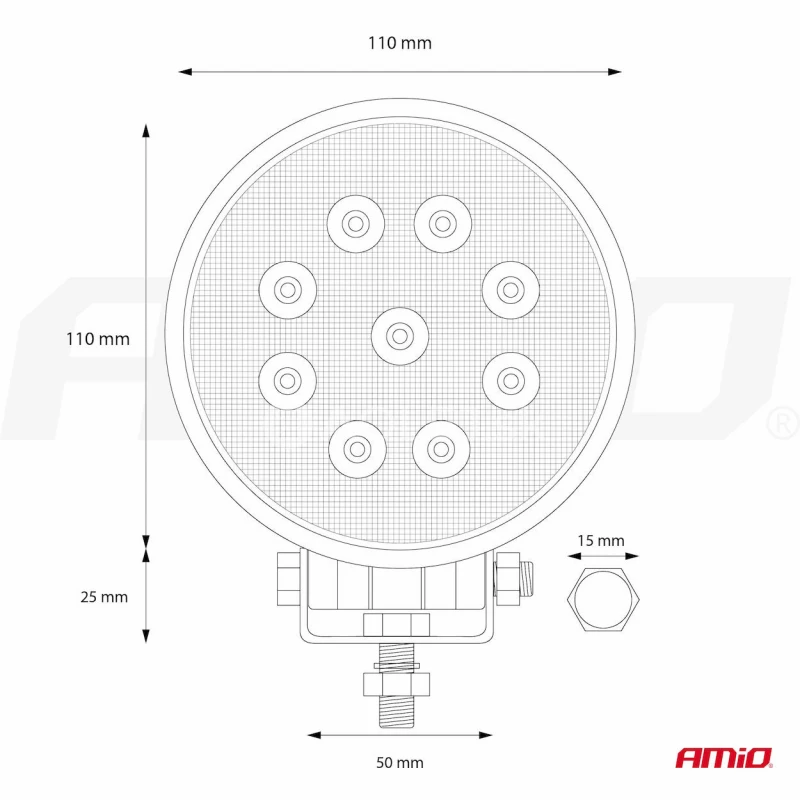 Pracovné LED svetlo AWL06 9 LED FLOOD 9-36V