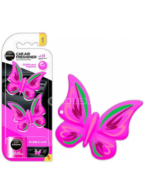Osviežovač vzduchu AROMA CAR FANCY SHAPES BUTTERFLY Bubble Gum