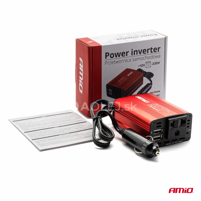 Menič napäta AMiO 12V/230V 150W/300W 2xUSB PI01