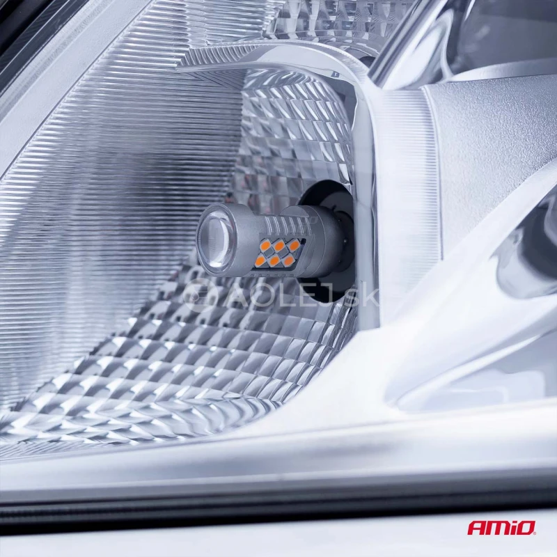 LED žiarovky CANBUS 3030 24SMD 1156 BAU15S PY21W Oranžov&aacute; 12V/24V