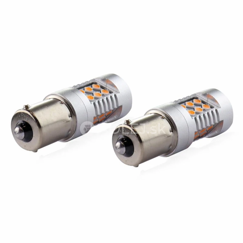 LED žiarovky CANBUS 3030 24SMD 1156 BAU15S PY21W Oranžov&aacute; 12V/24V