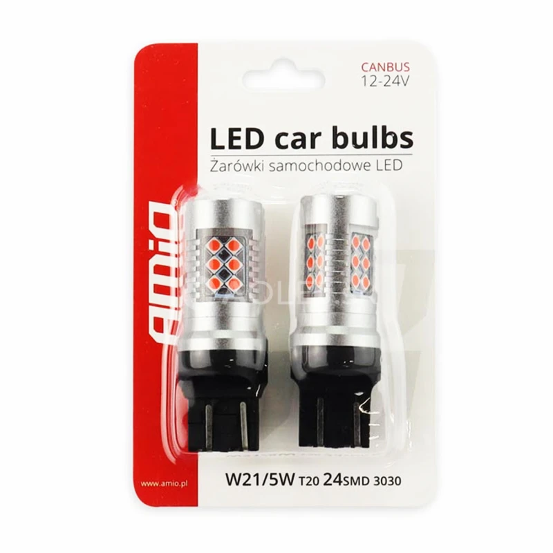 LED žiarovky CANBUS 24SMD 3030 1157 T20 7443 21/5W Červen&aacute; 12V/24V