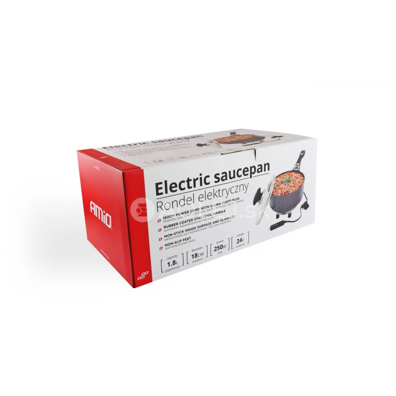 Elektrický hrniec s pokrievkou do auta 18cm x 8cm 250W 24V