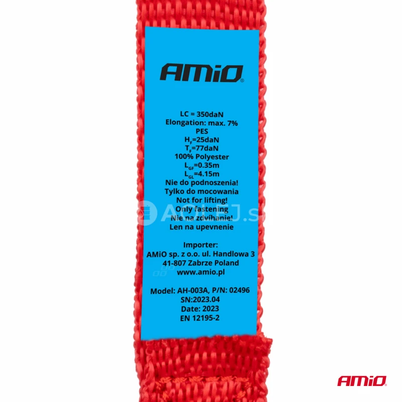 Upínacie pásy s račňou 700kg 25mm 4,5m 4ks BELT-03
