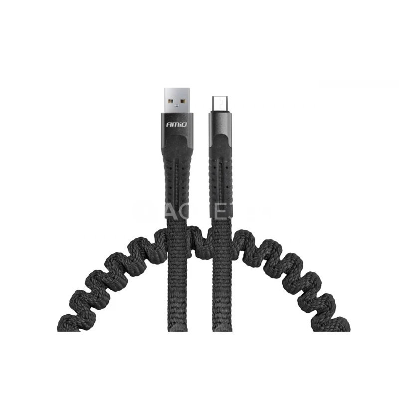 Pružinový kábel USB+microUSB 1.2m FullLINK UC-12