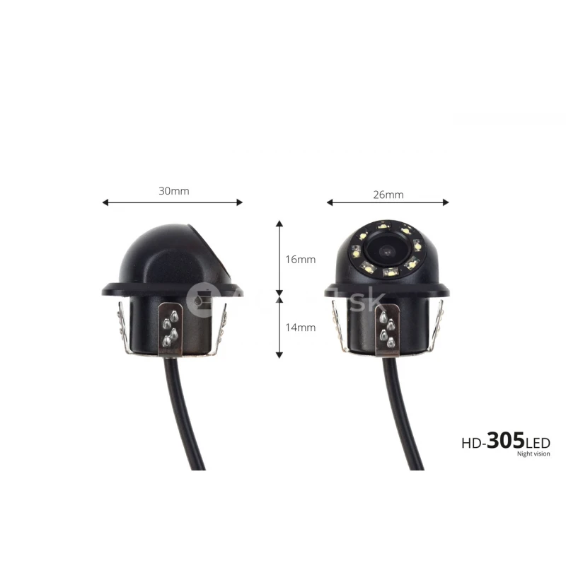 Parkovací asistent TFT02 4,3” s kamerou HD-305-LED, 4-senzorové, čierne
