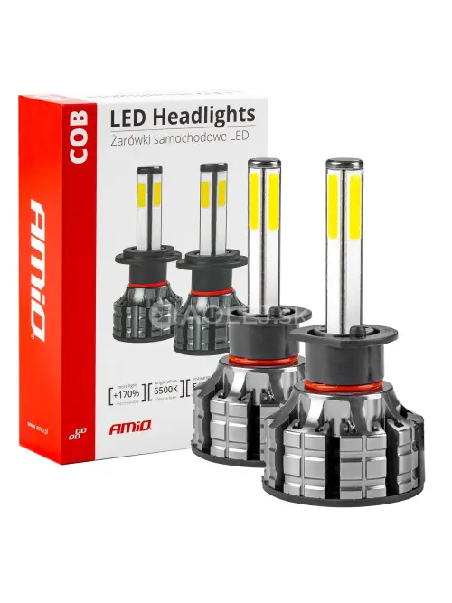 LED žiarovky hlavn&eacute;ho svietenia H1 COB 4Side AMiO