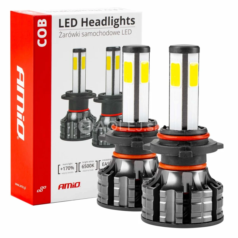 LED žiarovky hlavn&eacute;ho svietenia HB3 COB 4Side AMiO