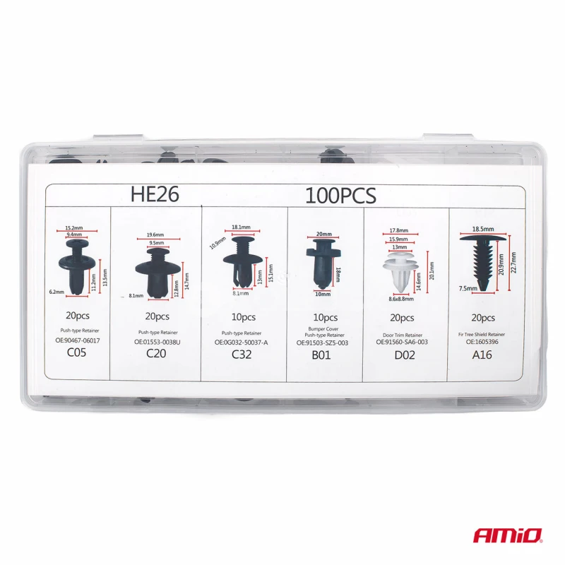 Spony a príchytky na čalúnenie vozidiel 100ks