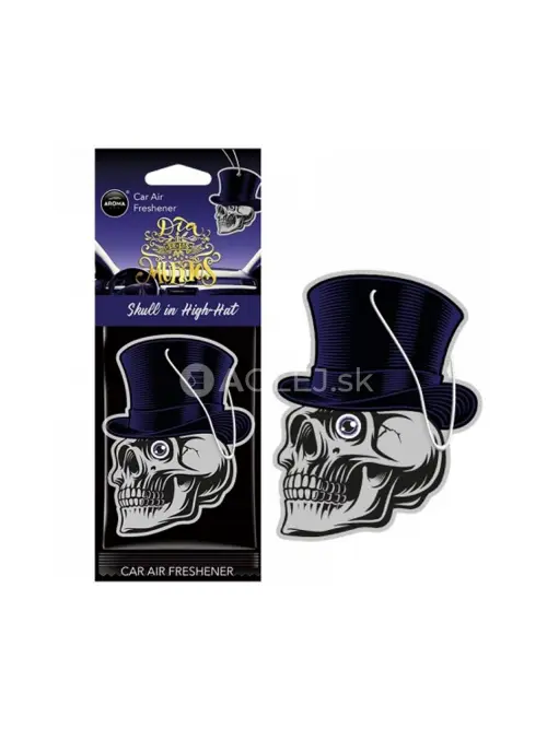 Osviežovač vzduchu AROMA CAR MUERTOS Skull in Hat Black Oud