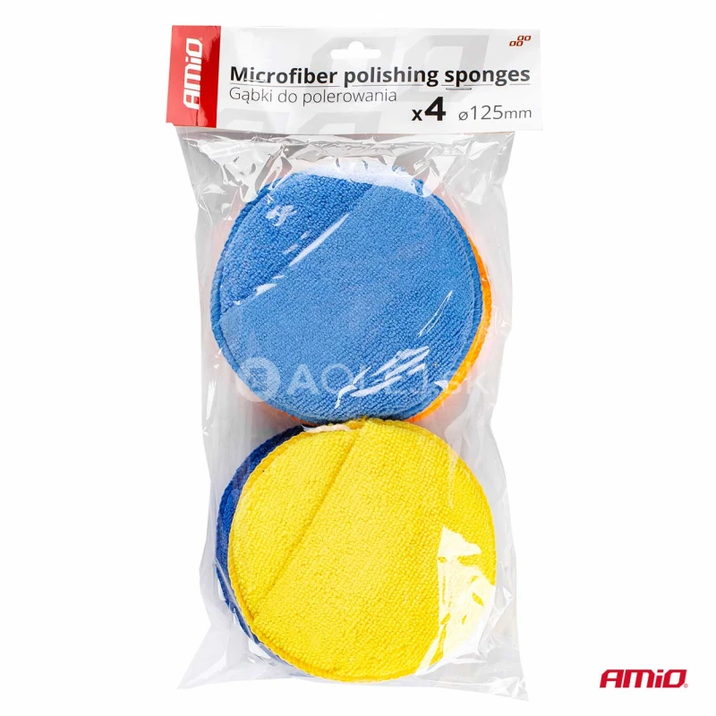 Sada okr&uacute;hlych le&scaron;tidiel z mikrovl&aacute;kna s vreckom na prsty 4x125 mm