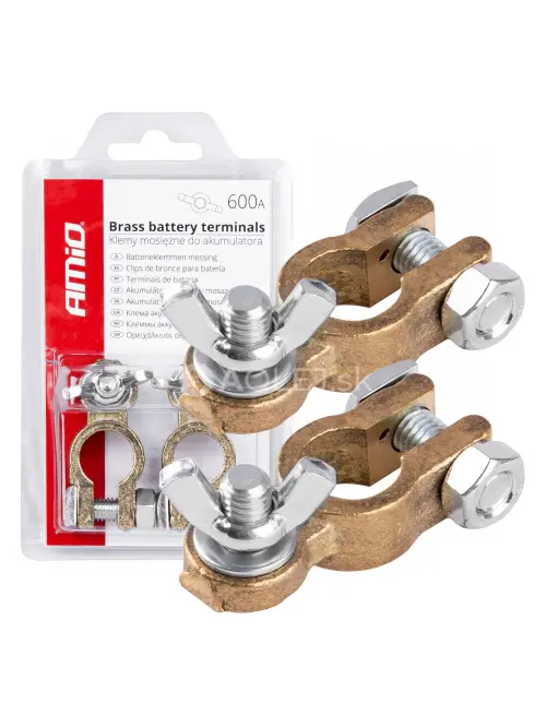Svorky na autobatériu mosadzné 600A, 2 ks/blister