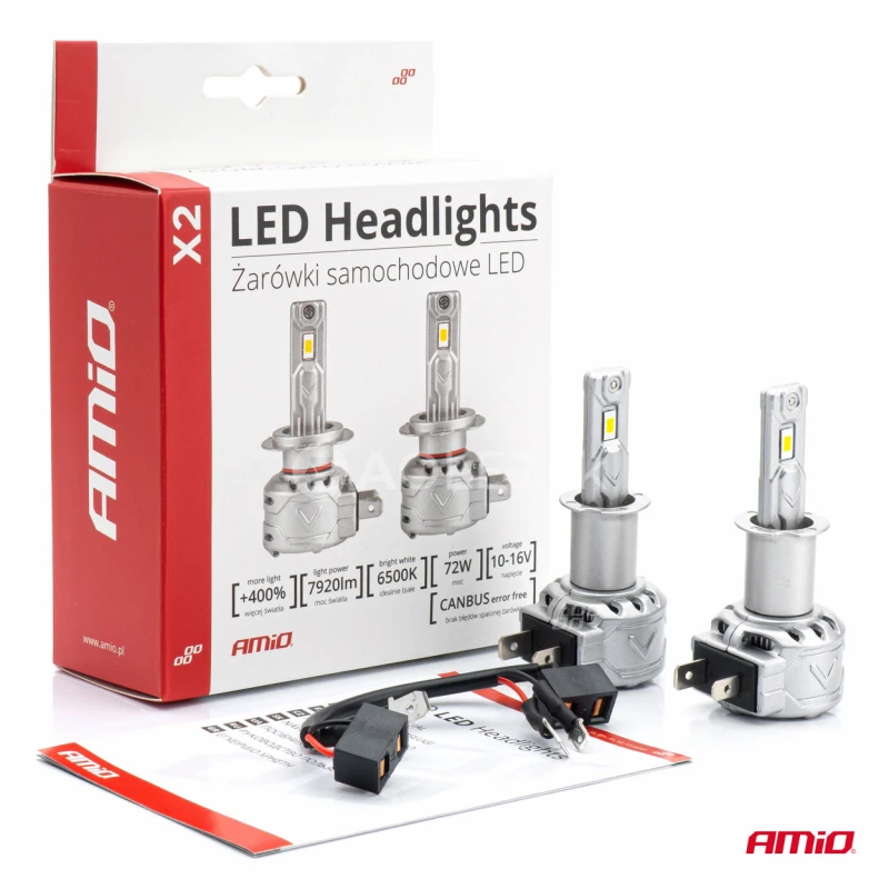 LED žiarovky hlavn&eacute;ho svietenia H3 X2 Series AMiO