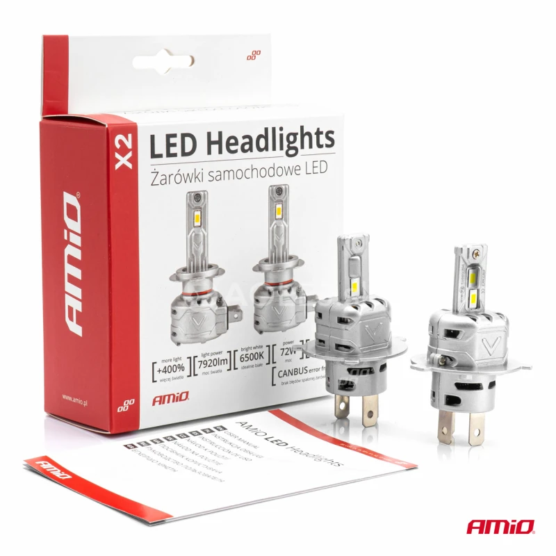 LED žiarovky hlavn&eacute;ho svietenia H4 X2 Series AMiO