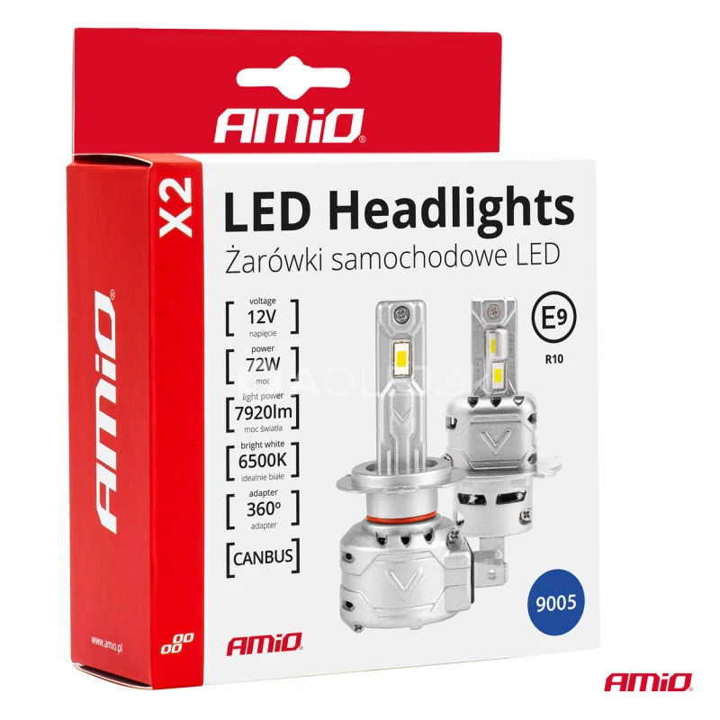 LED žiarovky hlavn&eacute;ho svietenia HB4 9006 X2 Series AMiO