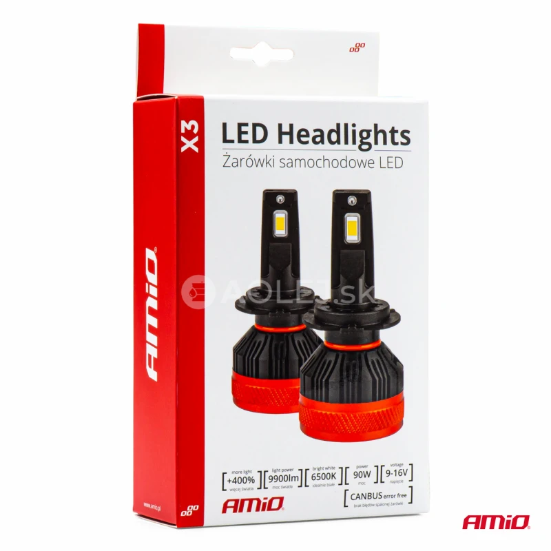 LED žiarovky hlavn&eacute;ho svietenia HB4 9006 X3 Series AMiO