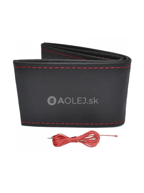 Poťah volantu šnurovací, čierny, červená niť 38-39 cm