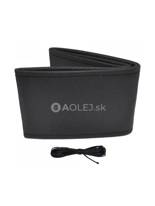 Poťah volantu šnurovací, čierny, perforovaný, červená niť 38-39 cm