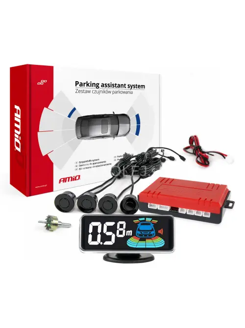 Parkovací asistent LED-GRAF 3D 4-senzorový čierný