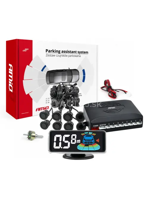 Parkovací asistent LED-GRAF 3D 8 senzorové čierne GOLD 18