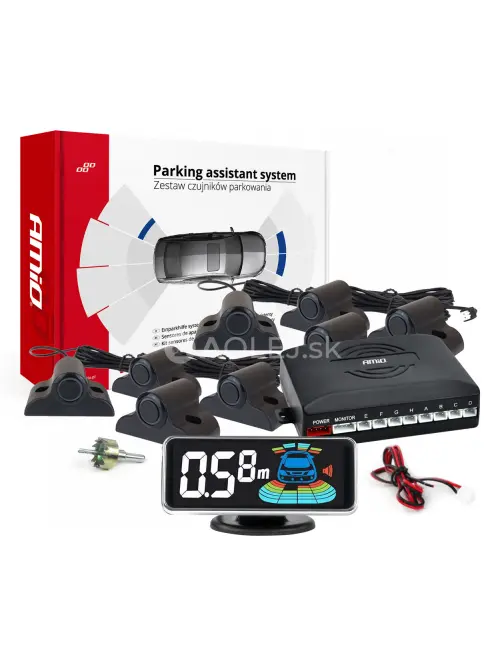 Parkovací asistent LED-GRAF 3D 8-senzorový čierny TRUCK 19mm